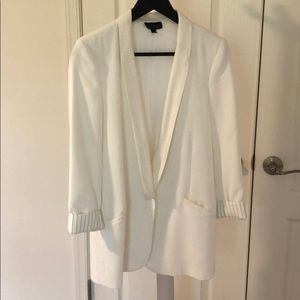 Topshop Linen White Blazer US4